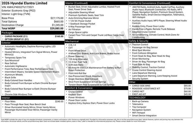 2026 Hyundai ELANTRA Limited