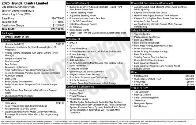 2025 Hyundai ELANTRA Limited