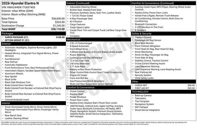 2026 Hyundai ELANTRA N Sedan