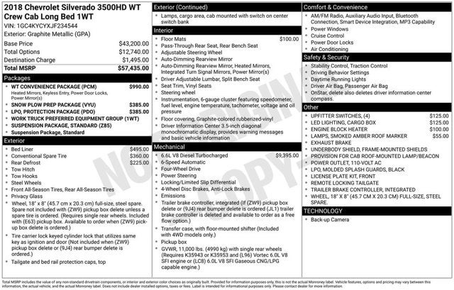 2018 Chevrolet Silverado 3500HD Work Truck