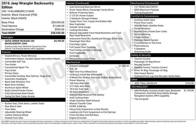 2016 Jeep Wrangler Sahara