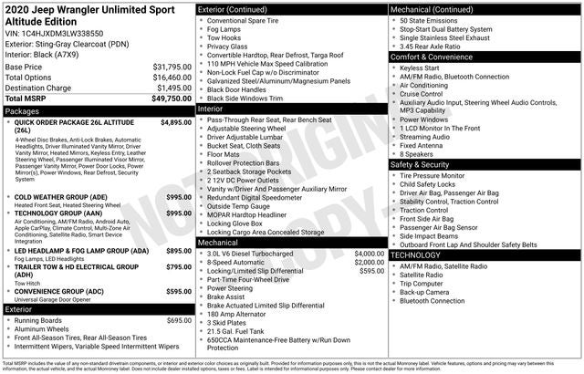 2020 Jeep Wrangler Unlimited Sport Altitude
