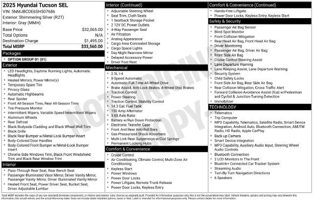 2025 Hyundai TUCSON SEL