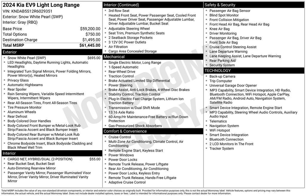 2024 Kia EV9 Light Long Range