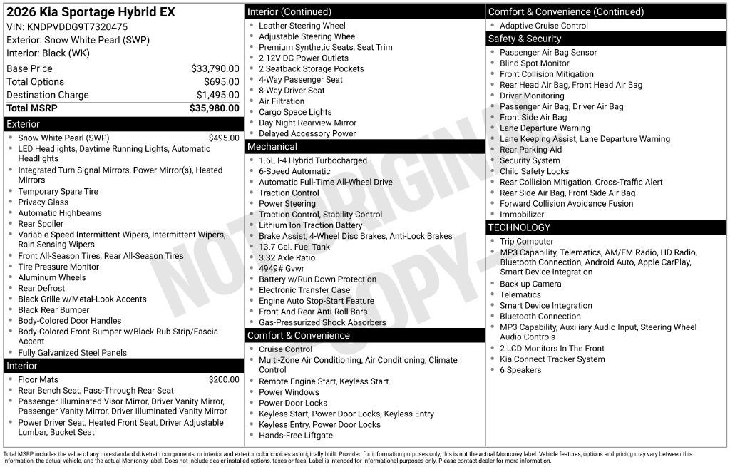 2026 Kia Sportage Hybrid EX