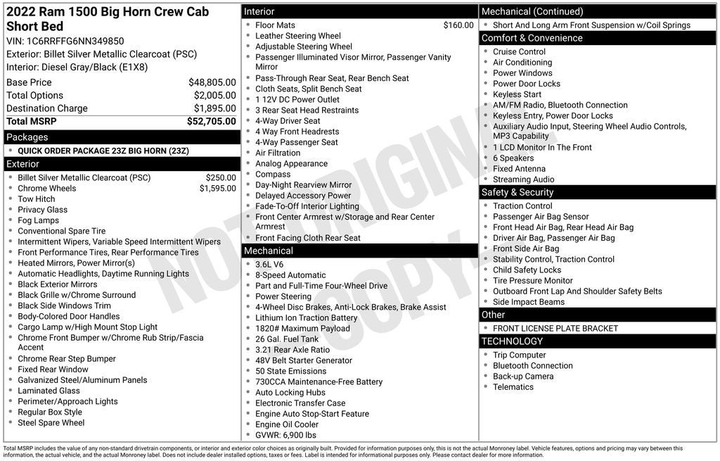 2022 RAM 1500 Big Horn/Lone Star