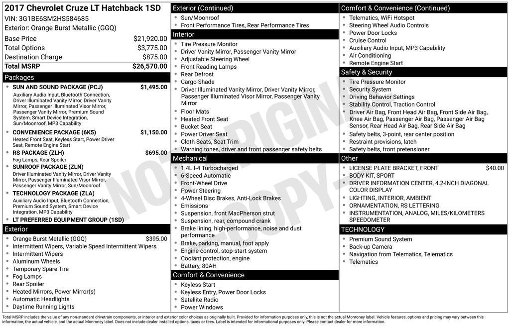 2017 Chevrolet Cruze LT