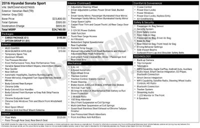 2016 Hyundai SONATA 2.4L Sport