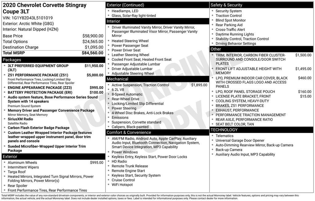 2020 Chevrolet Corvette Stingray 3LT