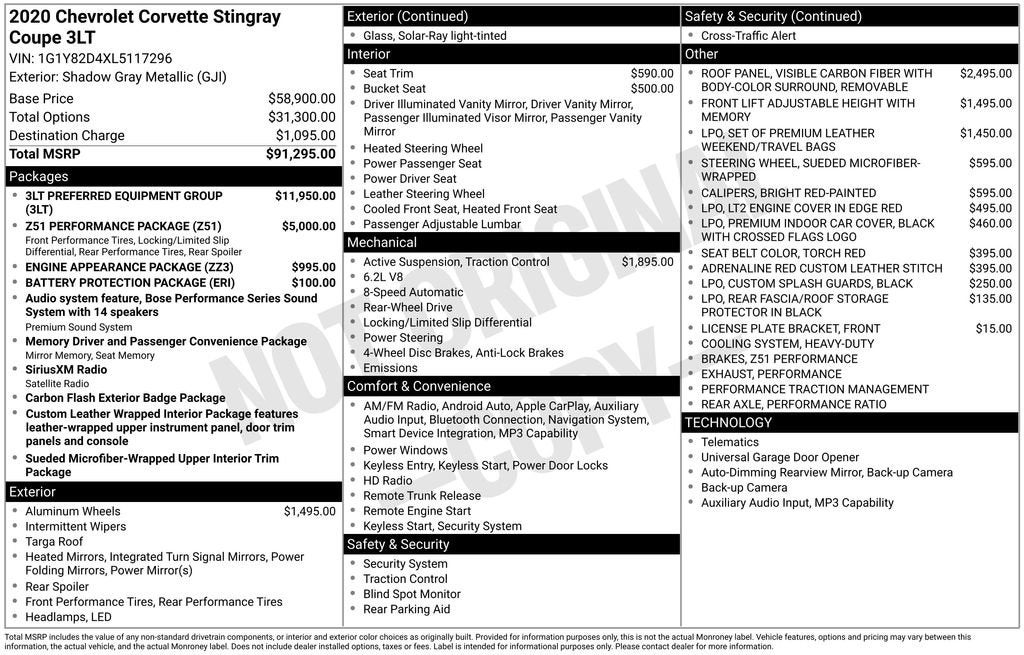 2020 Chevrolet Corvette Stingray 3LT