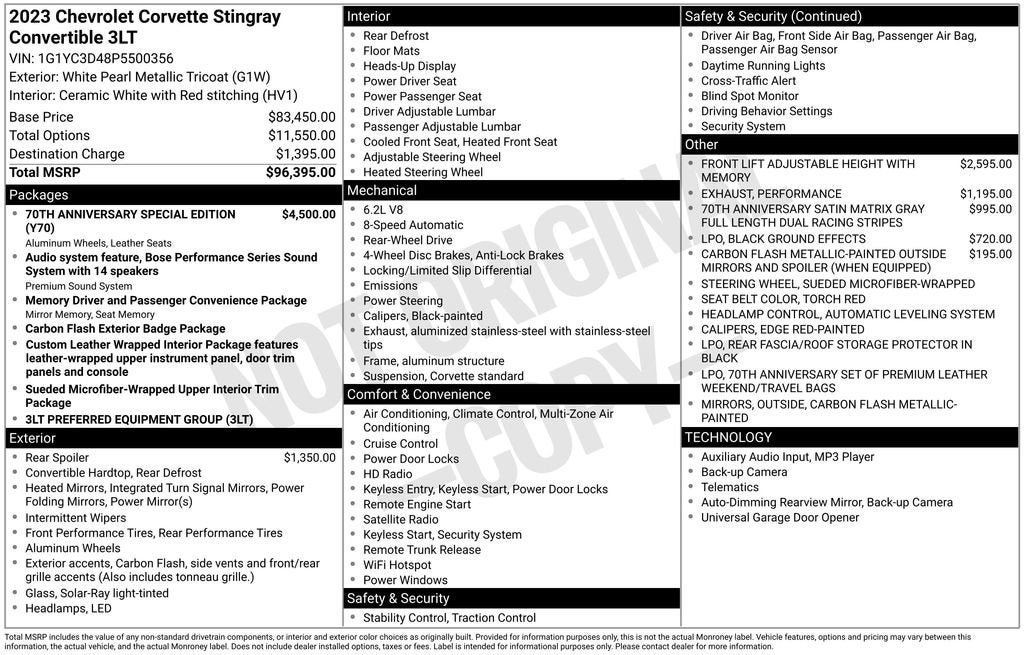 2023 Chevrolet Corvette Stingray 3LT