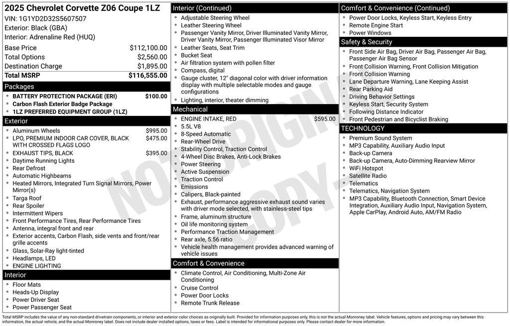 2025 Chevrolet Corvette Z06 1LZ