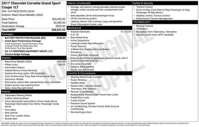 2017 Chevrolet Corvette Grand Sport Grand Sport 1LT