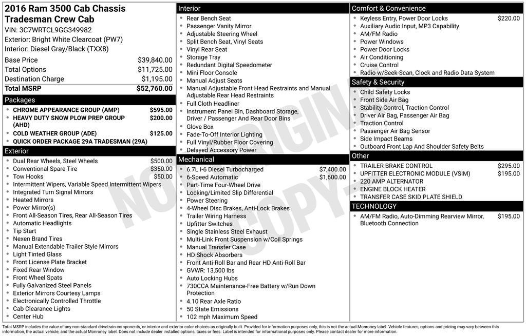 2016 RAM 3500 Tradesman