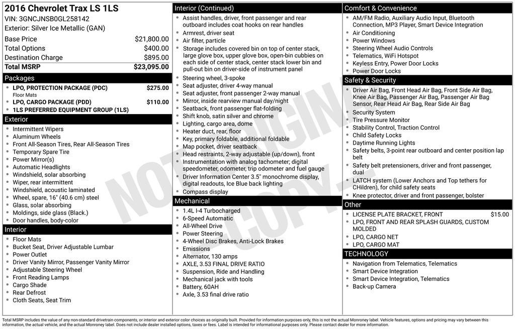 2016 Chevrolet Trax LS