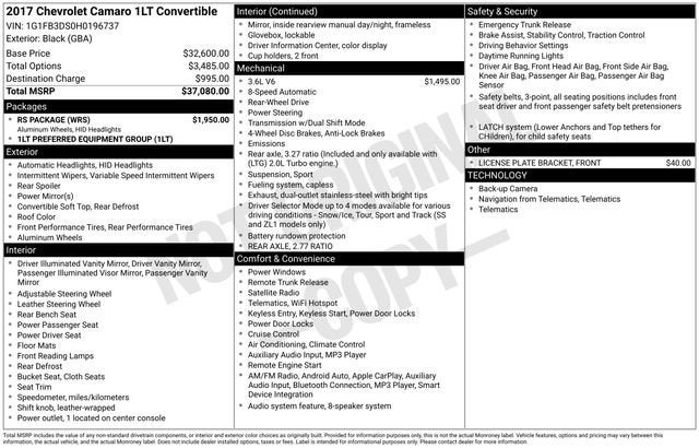 2017 Chevrolet Camaro 1LT