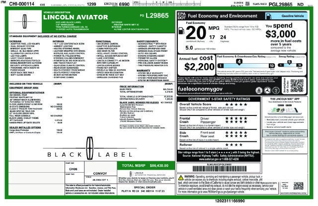 2023 Lincoln Aviator Black Label