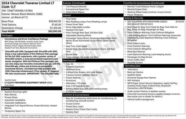 2024 Chevrolet Traverse Limited LT Cloth